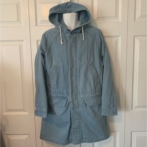Stüssy long denim parka, small